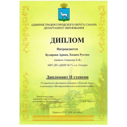 Бударова А., Хазиев Р., диплом 2 степени